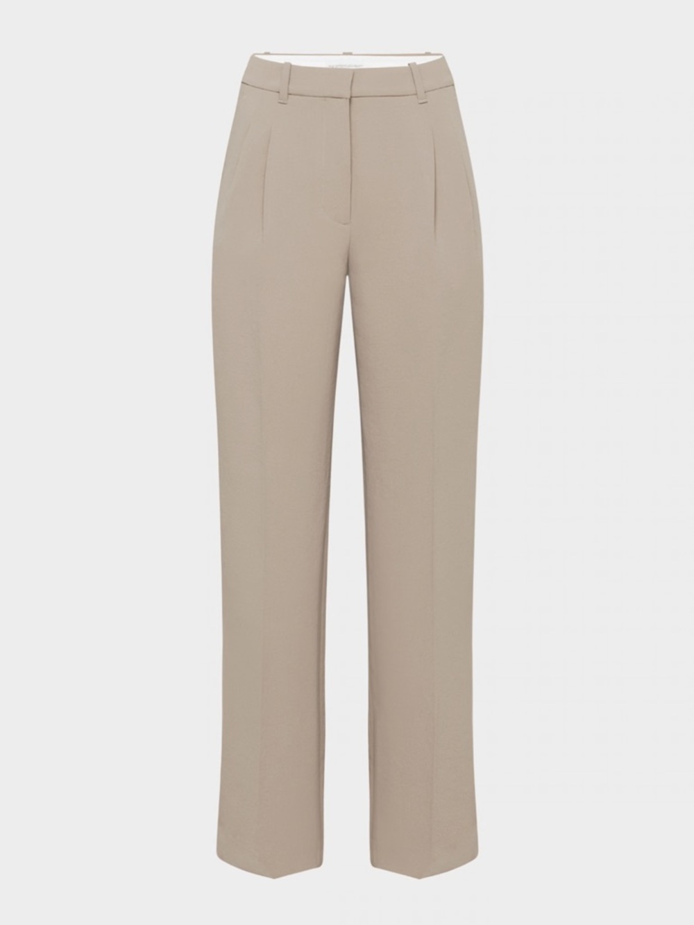 Aritzia The Effortless Pant Crepette Tailored Trouser Bottoms Wide Leg Tan